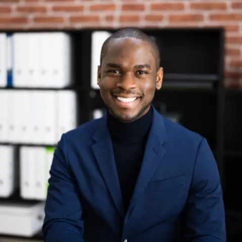 Smiling professional.